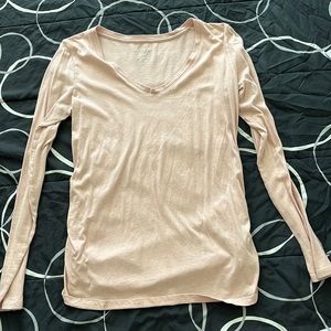 Long sleeve pink maternity top